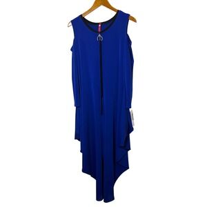 New IC Collection by Connie K Jumpsuit Women S‎ Blue Cold Shoulder Asymmetrical